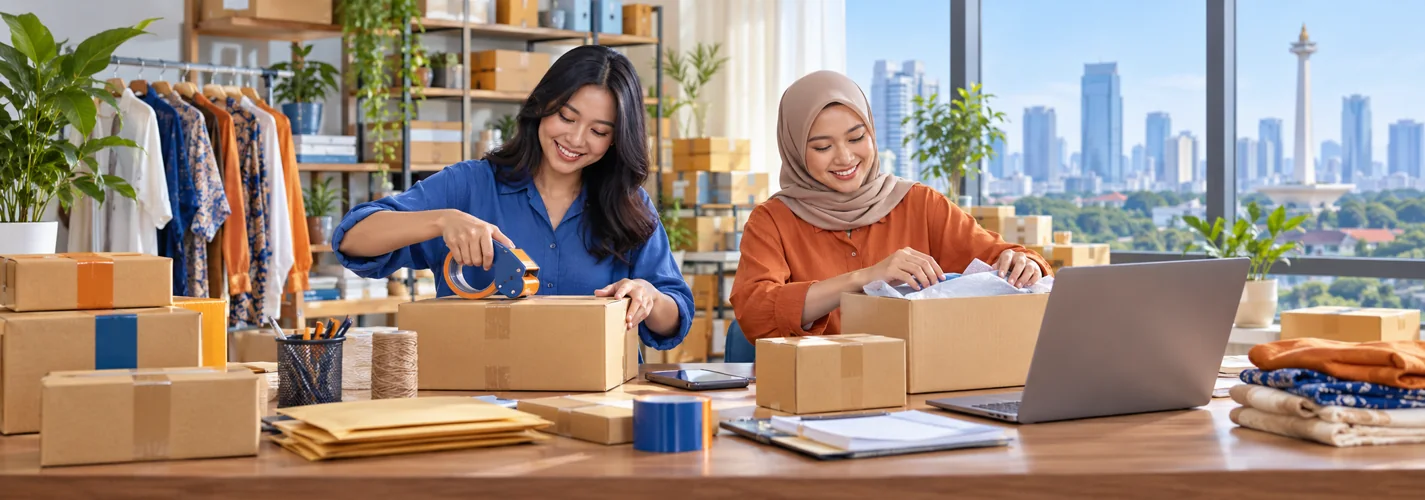 Team happily packing orders ready for shipping