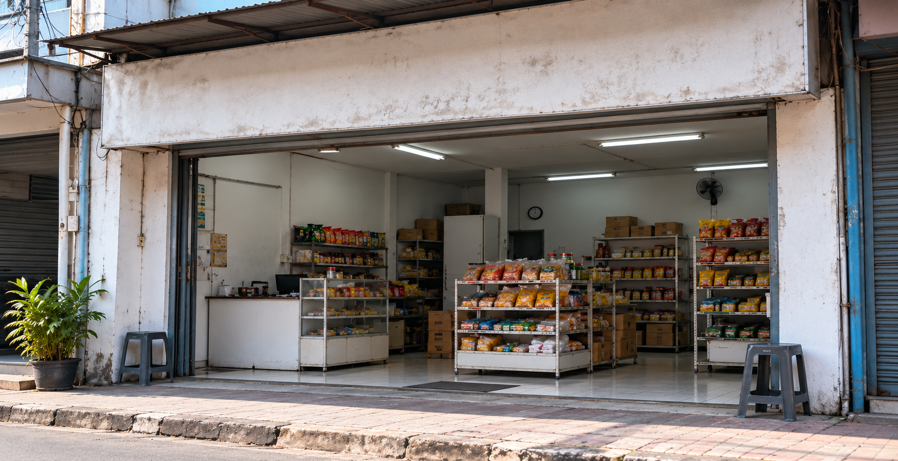 Small shop before improving its promotional materials